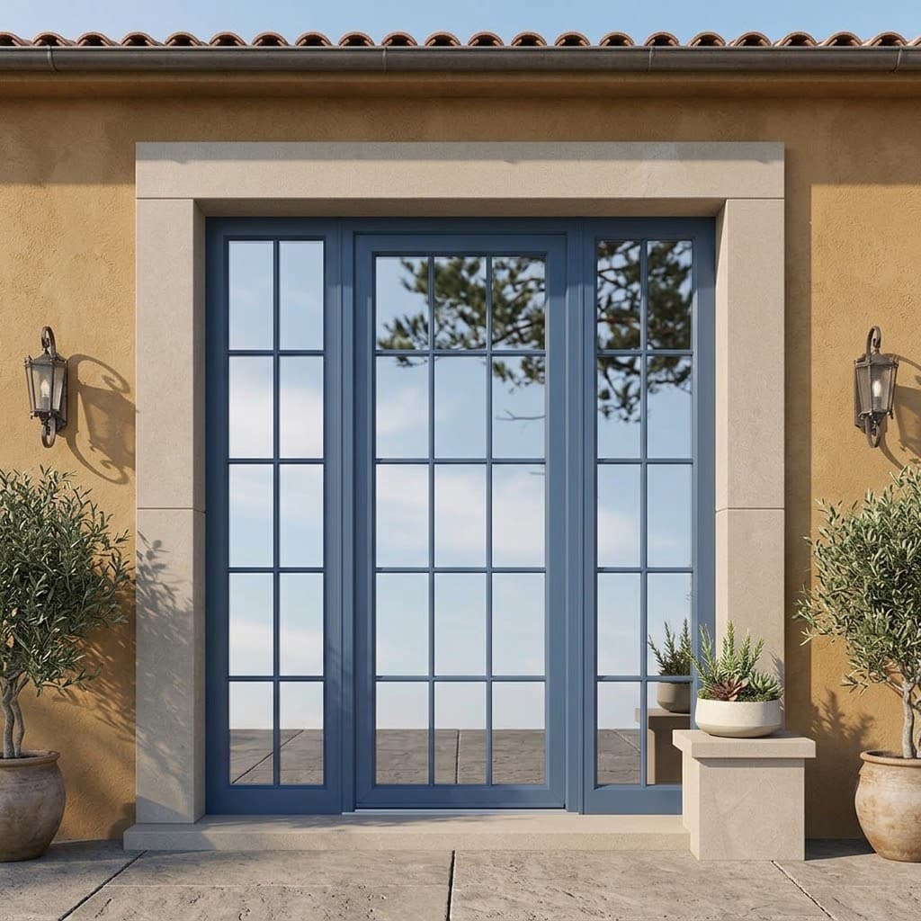 Série A971 – Porte d'entrée en aluminium à carreaux