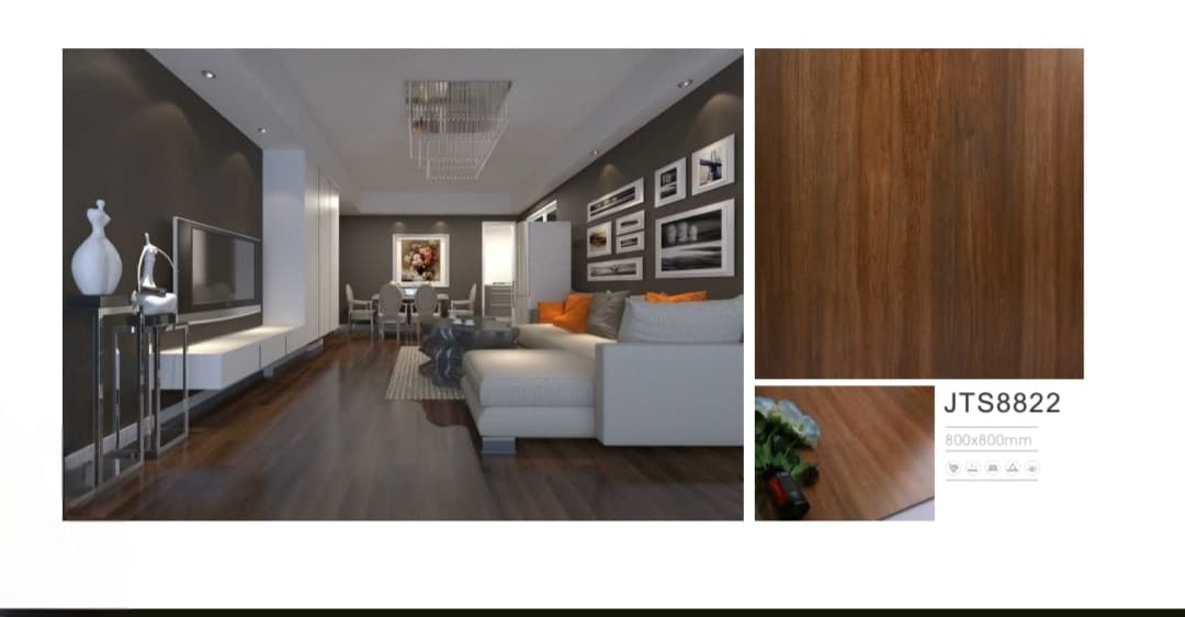 Prix:14€/M2, Carrelage Céramique Imitation Parquet – Référence JTS8822, Taille:60*60cm